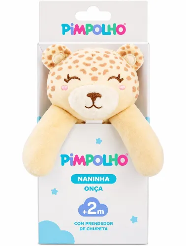 Naninha com Prendedor de Chupeta Bege / Onça - Pimpolho