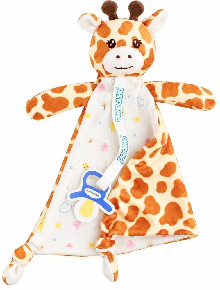 Naninha com Prendedor de Chupeta Laranja / Girafa - Pimpolho