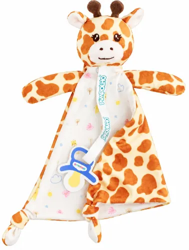 Naninha com Prendedor de Chupeta Laranja / Girafa - Pimpolho