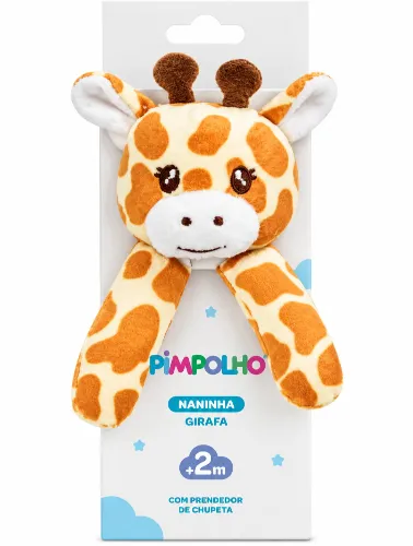 Naninha com Prendedor de Chupeta Laranja / Girafa - Pimpolho
