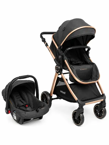 Carrinho Travel System Romanzo Preto Bronze - Infanti