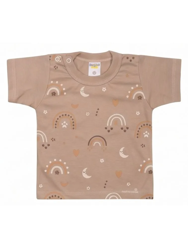 CAMISETA M/CURTA ARCO MARROM P REF.268 - GENTE MIUDA