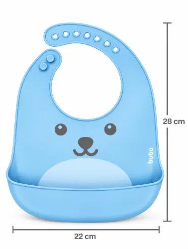 Babador de Silicone com Pega Migalhas Gumy Azul - Buba