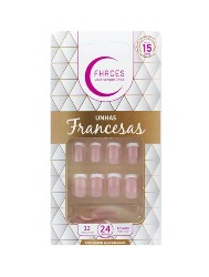 FHACES UNHAS NAIL ENCANTO FRANCESA ROSA