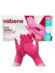 LUVA NITRILICA ROSA S/PO P