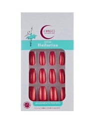 FHACES UNHAS BAILARINA VERMELHA METALICA