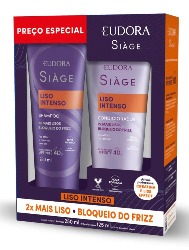 Kit Eudora Siage Shampoo+Condicionador Liso Intenso