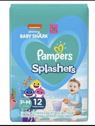 FR PAMPERS SPLASHERS P/M 12UN