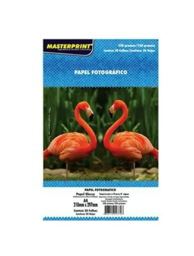 PAPEL FOTOGRÁFICO MASTERPRINT A4 GLOSSY 230G 20F