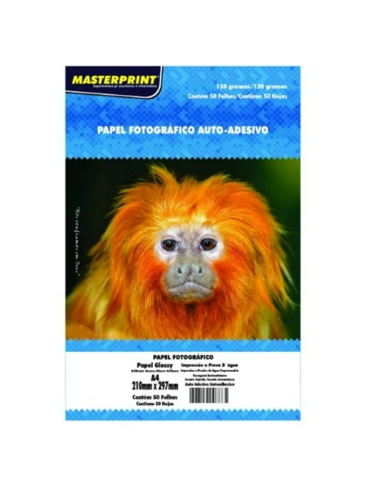 PAPEL FOTOGRÁFICO MASTERPRINT ADESIVO 130G 50FL