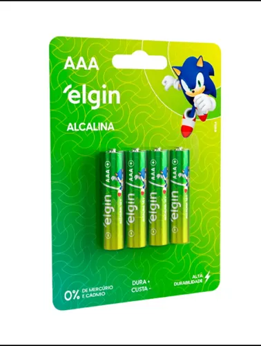 PILHA ELGIN ALCALINA AAA LR03 1.5 V C/04UND