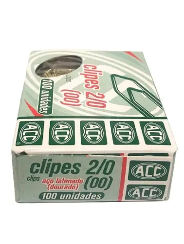 CLIPS ACC 2/0 GALVANIZADO LAT/ DOURADO 100UND