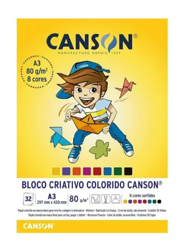 BLOCO CRIATIVO COLORIDO CANSON A3 80G 32F