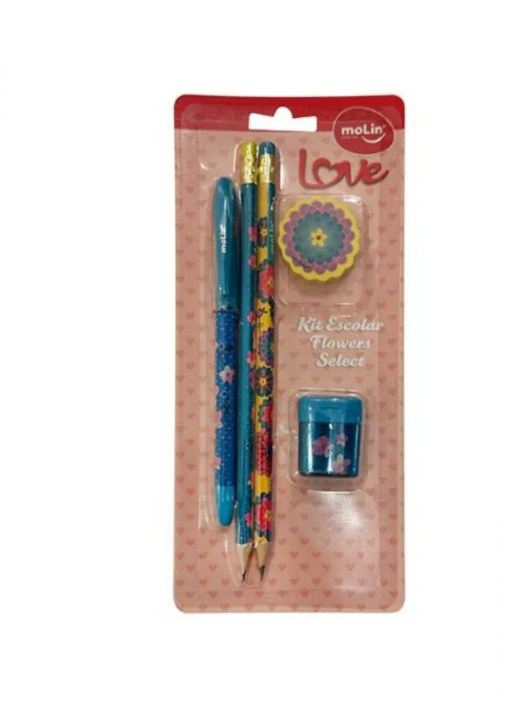KIT ESCOLAR MOLIN LOVE FLOWERS 5PC 22916