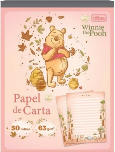 BLOCO PAPEL CARTA TILIBRA POOH 50 FOLHAS