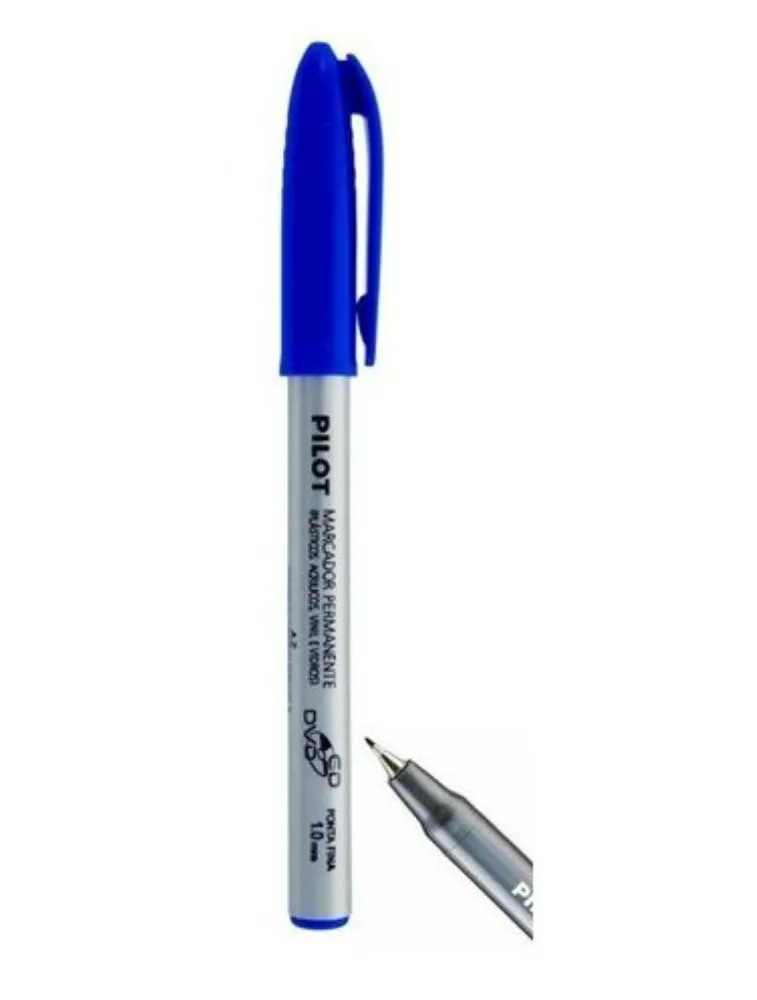 MARCADOR PARA CD E DVD PILOT PONTA 1.0 FINA  AZUL