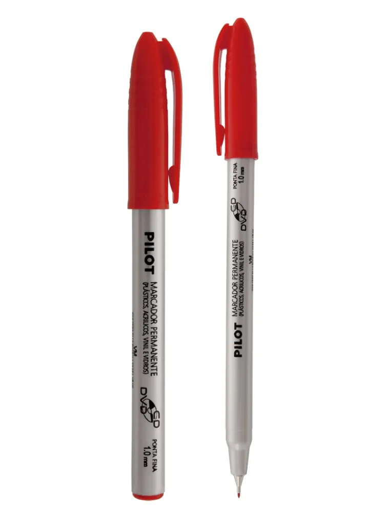 MARCADOR PARA CD E DVD PILOT PONTA FINA 1.0 VERMELHO