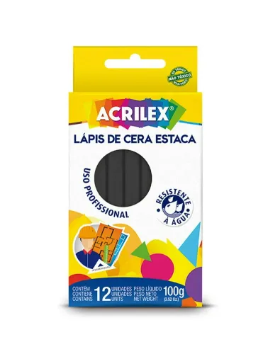 GIZ DE CERA ESTACA ACRILEX PRETO