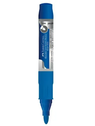 MARCADOR QUADRO BRANCO FABER CASTELL RECARREGÁVEIS SMART CLICK AZUL