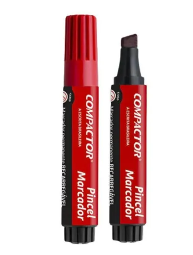 PINCEL MARCADOR PERMAMENTE COMPACTOR VERMELHO