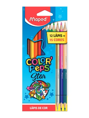 LAPIS DE COR MAPED COLOR PEPS STAR 12 UND C/15 CORES