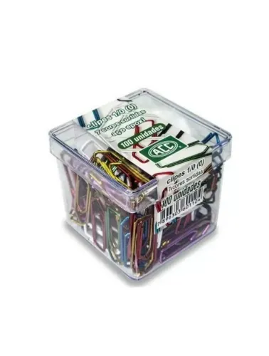 CLIPS ACC 1/0 0 CX PLAST COLOR 100UND