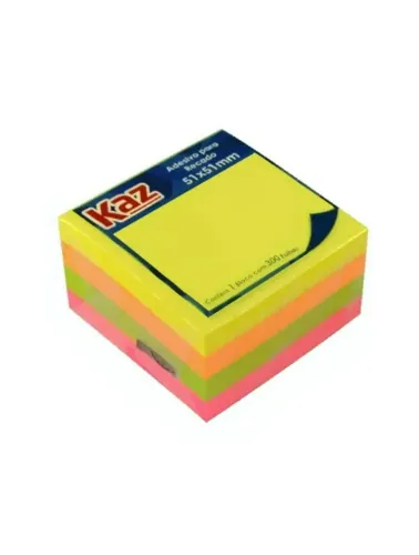 RECADO ADESIVO KAZAN 51X51 NEON CORES 300F KZ2004N