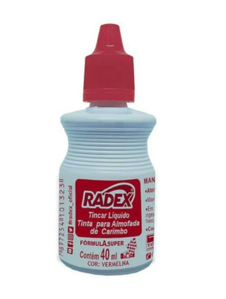 TINTA PARA CARIMBO RADEX TINCAR VERMELHO 189