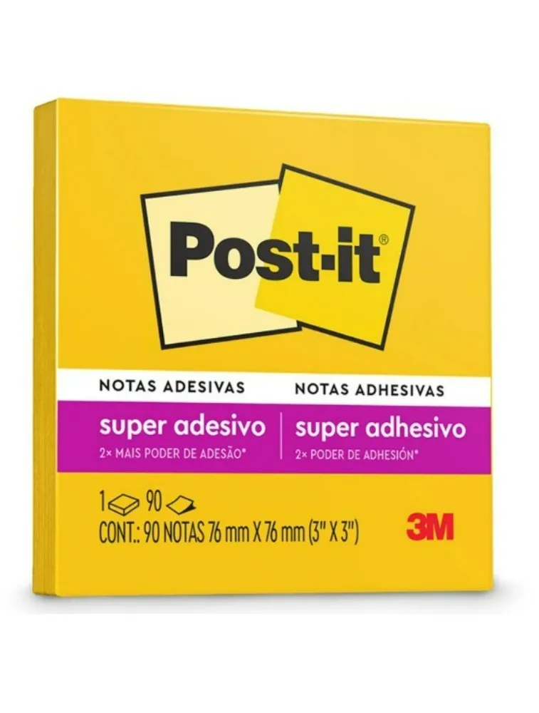 RECADO ADESIVO 3M POST-IT AMARELO SOL 76X76