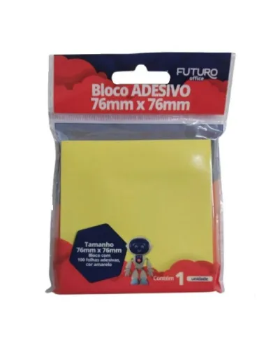 BLOCO ADESIVO FUTURO 76X76 AMARELO 100F FO222200