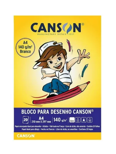 BLOCO P/DESENHO CANSON A4 BRANCO 140G 20 F