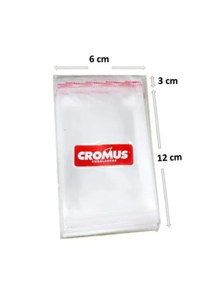 SACO ADESIVADO CROMUS TRANSPARENTE 6X12 C/100