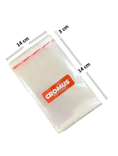 SACO ADESIVADO CROMUS TRANSPARENTE 14X14 C/100