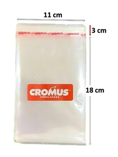 SACO ADESIVADO CROMUS TRANSPARENTE 11X18 C/100
