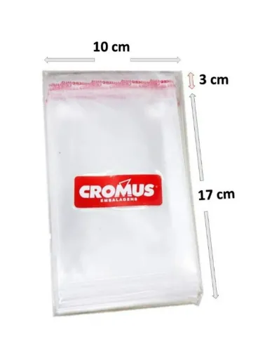 SACO ADESIVADO CROMUS TRANSPARENTE 10X17 C/100