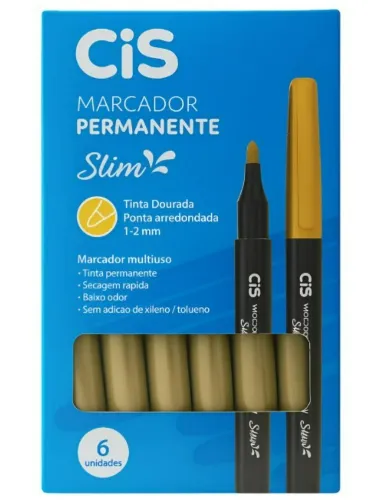 MARCADOR PERMANENTE CIS SLIM OURO 57329