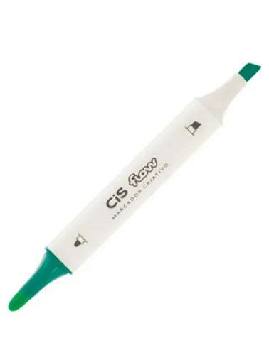 MARCADOR CIS PONTA DUPLA CRIATIVO FLOW Nº35 VERDE ESMERALDA 57806