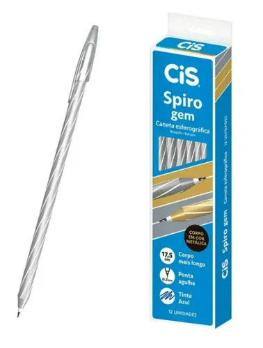 CANETA CIS SPIRO GEM  0.7 PRATA