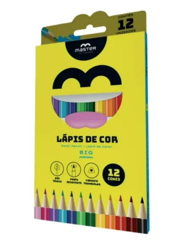 LAPIS DE COR MASTER BIG TRIANGULAR 12 CORES ELRT12B