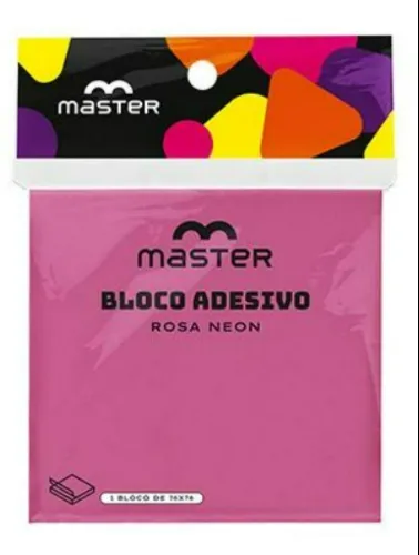 BLOCO ADESIVO MASTER 76X76 PINK NEON