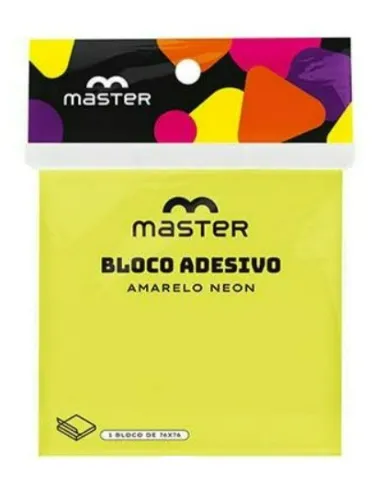 BLOCO ADESIVO MASTER 76X76 AMARELO NEON