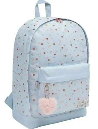 MOCHILA DE COSTAS ACADEMIE CORAÇÃO METAL AZUL 347809