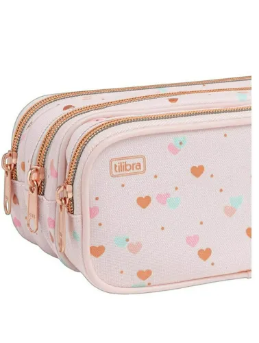 ESTOJO TILIBRA TRIPLO G ACADEMIE CORAÇÃO ROSA 339008