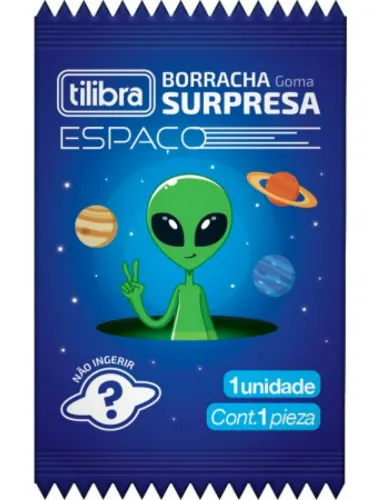 BORRACHA TILIBRA SURPRESA ESPAÇO SORTIDO 390127
