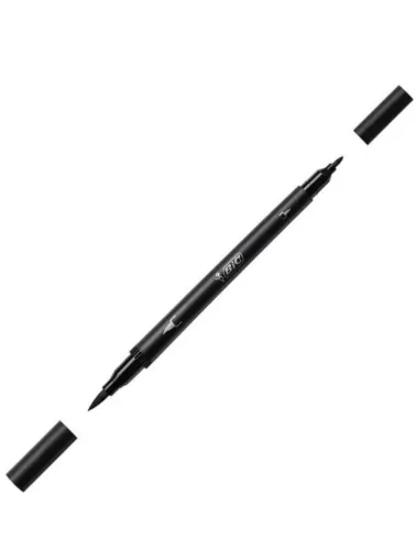 CANETA BIC INTENSITY BRUSH DUAL PRETA
