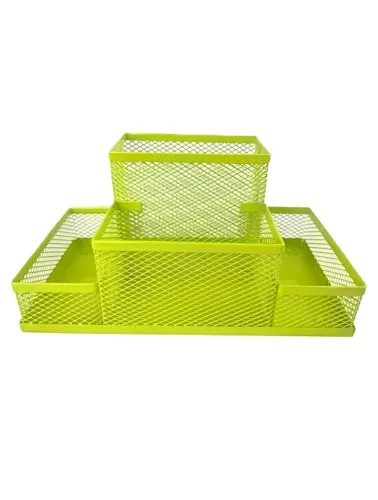 ORGANIZADOR MESA  ARAMADO C/3DIV VERDE LIMAO 87674