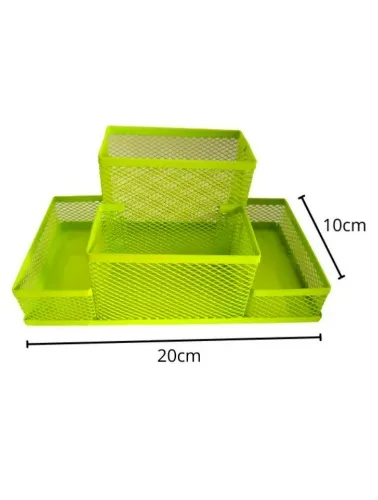 ORGANIZADOR MESA  ARAMADO C/3DIV VERDE LIMAO 87674