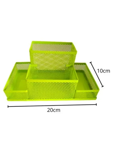 ORGANIZADOR DE MESA ARAMADO C/4DIV VERDE NEON 87675