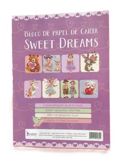 BLOCO DE  PAPEL DE CARTA SWEET DREAMS 64 FOLHAS
