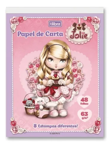 BLOCO PAPEL CARTA DECORADO JOLIE 48 FOLHAS 408654